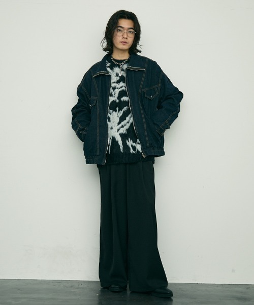 セール】Reverse design zip-up denim jacket / リバース