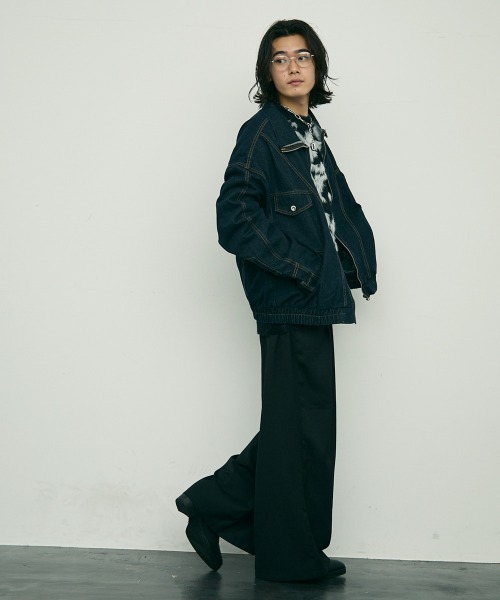 セール】Reverse design zip-up denim jacket / リバースデザイン