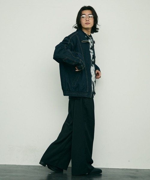 セール】Reverse design zip-up denim jacket / リバースデザイン