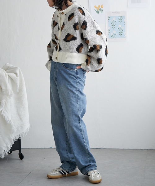 VENCEEXCHANGE(ヴァンスエクスチェンジ)の「ヒョウ柄ショートガーディガン(カーディガン/ボレロ・レディース・グリーン/オフホワイト・FREE)」の6枚目の写真