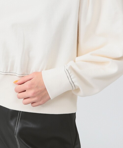 Ray BEAMS（レイビームス）の「スウェット タックスリーブ クルーネック（スウェット・レディース・オフホワイト/ブラック・ONE SIZE）」の16枚目の写真