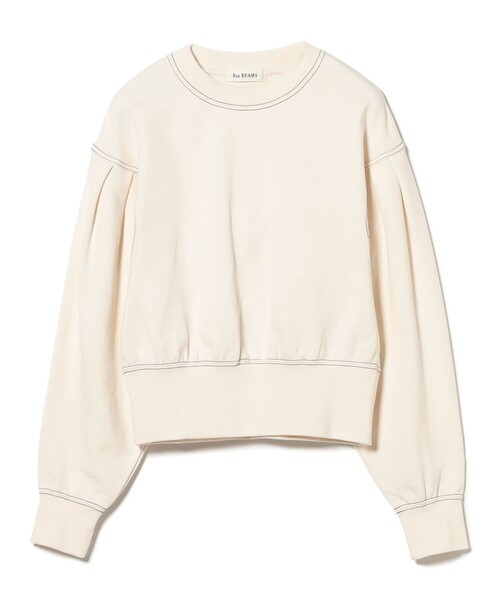 Ray BEAMS（レイビームス）の「スウェット タックスリーブ クルーネック（スウェット・レディース・オフホワイト/ブラック・ONE SIZE）」の17枚目の写真