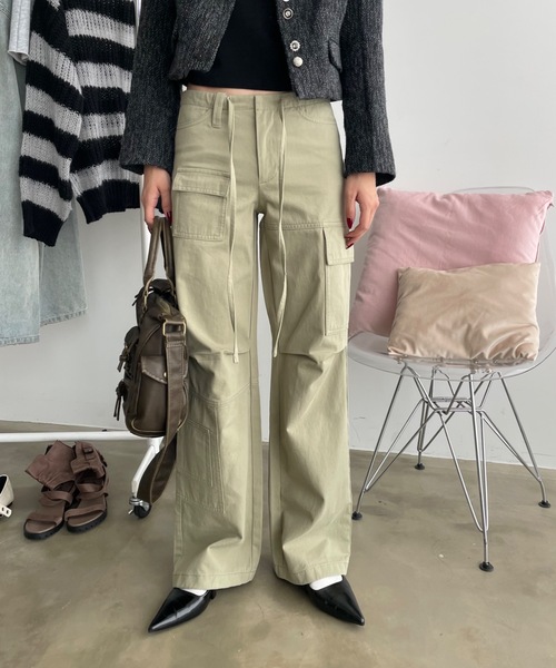 SHAGGIE（シャギー）の「ワンウォッシュルーズバギーカーゴパンツ（カーゴパンツ・レディース・カーキ/ベージュ/チャコールグレー・MEDIUM/SMALL）」の7枚目の写真