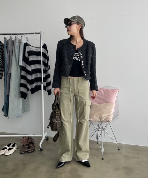 SHAGGIE（シャギー）の「ワンウォッシュルーズバギーカーゴパンツ（カーゴパンツ・レディース・カーキ/ベージュ/チャコールグレー・MEDIUM/SMALL）」の9枚目の写真