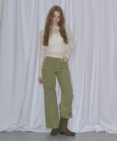 SHAGGIE（シャギー）の「ワンウォッシュルーズバギーカーゴパンツ（カーゴパンツ・レディース・カーキ/ベージュ/チャコールグレー・MEDIUM/SMALL）」の20枚目の写真