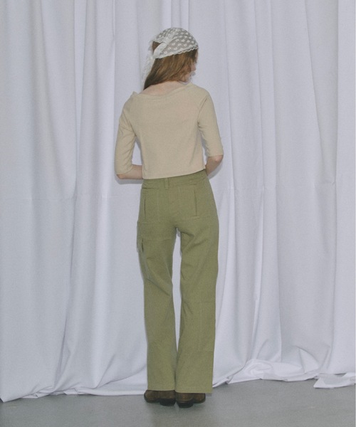 SHAGGIE（シャギー）の「ワンウォッシュルーズバギーカーゴパンツ（カーゴパンツ・レディース・カーキ/ベージュ/チャコールグレー・MEDIUM/SMALL）」の19枚目の写真