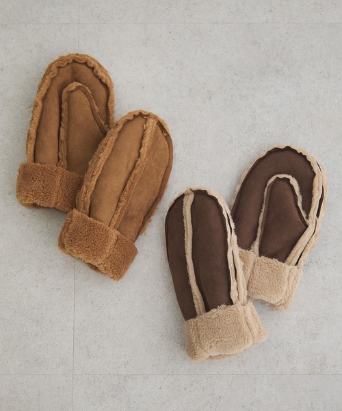 Green　Parks（グリーンパークス）の「・ムートングローブ（ネックウォーマー/スヌード・レディース・ブラウン/キャメル・FREE）」の3枚目の写真