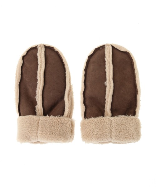 Green　Parks（グリーンパークス）の「・ムートングローブ（ネックウォーマー/スヌード・レディース・ブラウン/キャメル・FREE）」の4枚目の写真