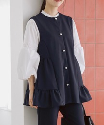 Sono（ソーノ）の「【SONO/ソーノ】【Magical Stretch】サイドティアードチュニックジレ（ノーカラージャケット）」