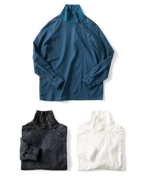 and myera（アンド マイラ）の「ａｎｄ　ｍｙｅｒａ　タートルネックなトップス（Tシャツ/カットソー・レディース・ホワイト/ブルー/ブラック・M/L/LL/S）」の11枚目の写真