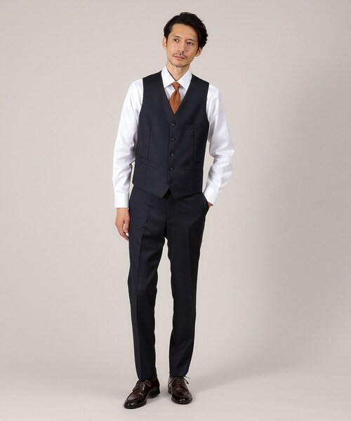 TAKEO KIKUCHI（タケオキクチ）の「【DORMEUIL AMADEUS365】ダイアゴナル柄 ベスト /3ピース対応（スーツベスト・メンズ・グレー/ブルー系その他・02/03/04）」の6枚目の写真
