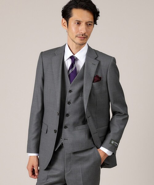 TAKEO KIKUCHI（タケオキクチ）の「【DORMEUIL AMADEUS365】ダイアゴナル柄 ベスト /3ピース対応（スーツベスト・メンズ・グレー/ブルー系その他・02/03/04）」の9枚目の写真