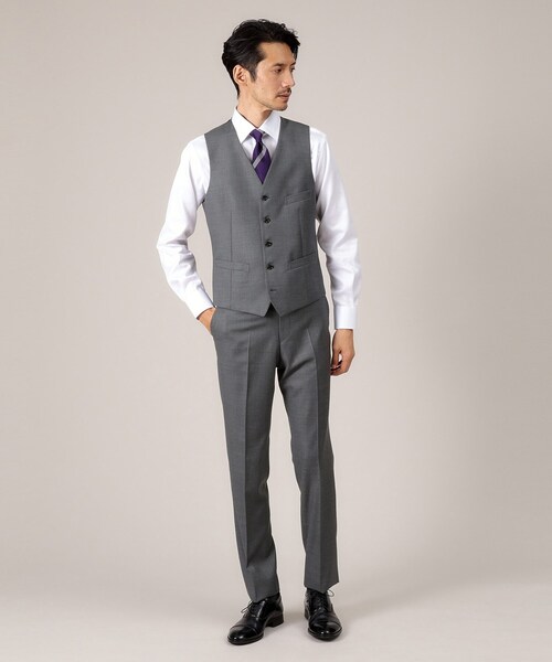 TAKEO KIKUCHI（タケオキクチ）の「【DORMEUIL AMADEUS365】ダイアゴナル柄 ベスト /3ピース対応（スーツベスト・メンズ・グレー/ブルー系その他・02/03/04）」の10枚目の写真