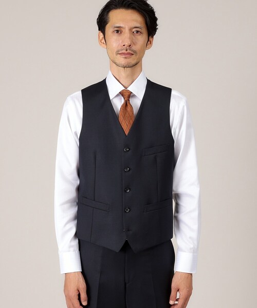 TAKEO KIKUCHI（タケオキクチ）の「【DORMEUIL AMADEUS365】ダイアゴナル柄 ベスト /3ピース対応（スーツベスト・メンズ・グレー/ブルー系その他・02/03/04）」の12枚目の写真