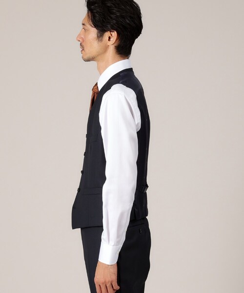 TAKEO KIKUCHI（タケオキクチ）の「【DORMEUIL AMADEUS365】ダイアゴナル柄 ベスト /3ピース対応（スーツベスト・メンズ・グレー/ブルー系その他・02/03/04）」の13枚目の写真