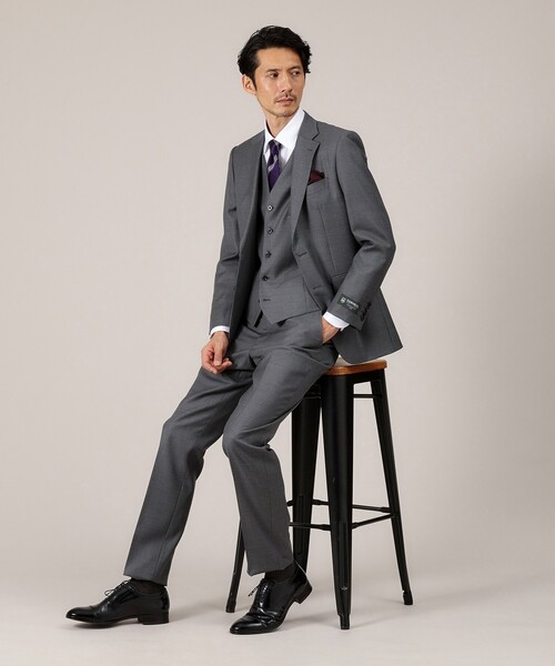 TAKEO KIKUCHI（タケオキクチ）の「【DORMEUIL AMADEUS365】ダイアゴナル柄 ベスト /3ピース対応（スーツベスト・メンズ・グレー/ブルー系その他・02/03/04）」の22枚目の写真