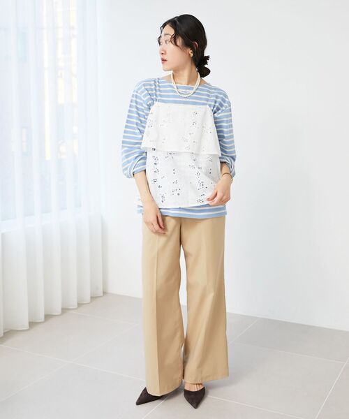 le.coeur blanc（ルクールブラン）の「ツイルストレッチマリンパンツ（その他パンツ・レディース・ブルー/グレイッシュベージュ/ネイビー/ベージュ・38/36）」の9枚目の写真