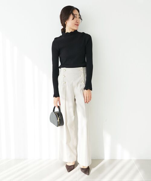 le.coeur blanc（ルクールブラン）の「ツイルストレッチマリンパンツ（その他パンツ・レディース・ブルー/グレイッシュベージュ/ネイビー/ベージュ・38/36）」の12枚目の写真