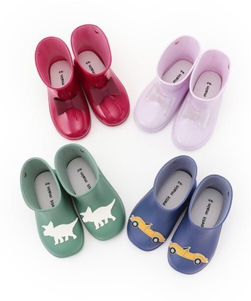 petit main（プティマイン）の「モチーフレインブーツ（レインシューズ・キッズ・ネイビー/ラベンダー/グリーン/チェリーピンク・15cm/16cm/17cm/14cm）」の20枚目の写真