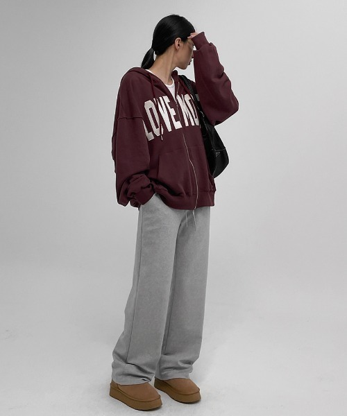 BLACKUP（ブラックアップ）の「[MADE] ビエントワイドバンディングパンツ（スウェットパンツ・レディース・グレー/オートミール/ブラック・L-Long/L-Short/M-Long/M-Short/S-Long/S-Short）」の6枚目の写真