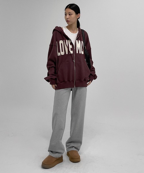 BLACKUP（ブラックアップ）の「[MADE] ビエントワイドバンディングパンツ（スウェットパンツ・レディース・グレー/オートミール/ブラック・L-Long/L-Short/M-Long/M-Short/S-Long/S-Short）」の4枚目の写真