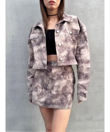 EGOIST | ニュアンス柄短丈シャツ(シャツ/ブラウス)