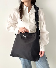 Lee | Lee/リー ロゴ刺繍 シャーリングショルダーバッグ/ニュースペーパーバッグ/ビッグショルダー バレエコア ギャザーハンドル リボン(ショルダーバッグ)