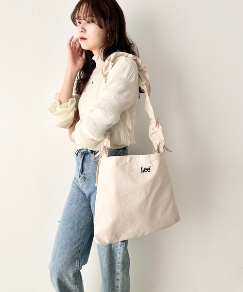 セール】Lee/リー ロゴ刺繍 シャーリングショルダーバッグ