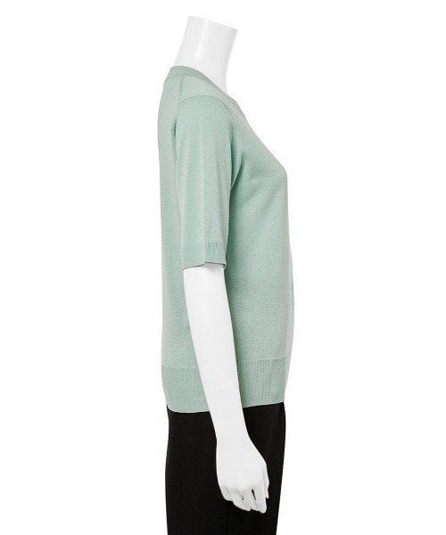 Mila Owen(ミラオーウェン)の「SET UPラメニットハーフスリーブプルオーバー(ニット/セーター・レディース・ライトブルー/イエロー/グレー/ベージュ・1/0)」の9枚目の写真