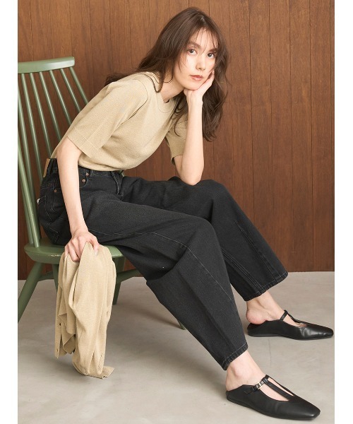 Mila Owen(ミラオーウェン)の「SET UPラメニットハーフスリーブプルオーバー(ニット/セーター・レディース・ライトブルー/イエロー/グレー/ベージュ・1/0)」の19枚目の写真