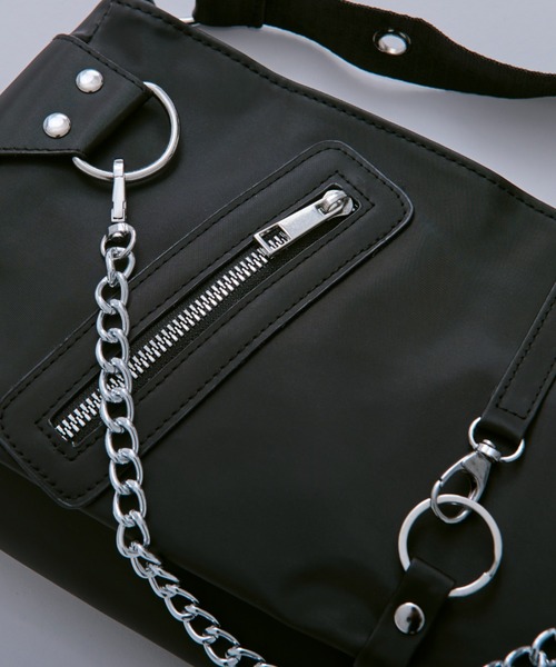 チェーンデザインショルダーバッグ(ショルダーバッグ)|Ellno チェーンデザインショルダーバッグ(ショルダーバッグ)|Ellno