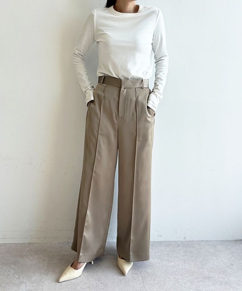 セール】サテンワイドストレートパンツ（その他パンツ