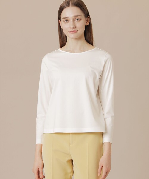 MACKINTOSH LONDON(マッキントッシュ ロンドン)の「プレーティング天竺プルオーバー(Tシャツ/カットソー・レディース・ネイビー/オフホワイト・40/38)」の1枚目の写真
