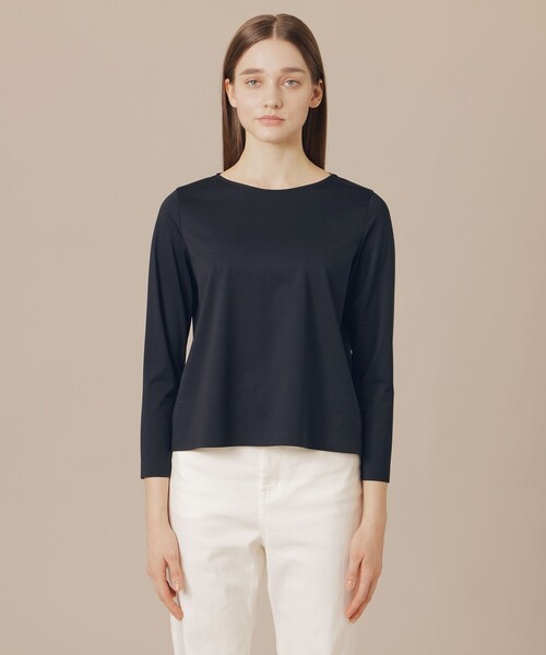 MACKINTOSH LONDON(マッキントッシュ ロンドン)の「プレーティング天竺プルオーバー(Tシャツ/カットソー・レディース・ネイビー/オフホワイト・40/38)」の5枚目の写真