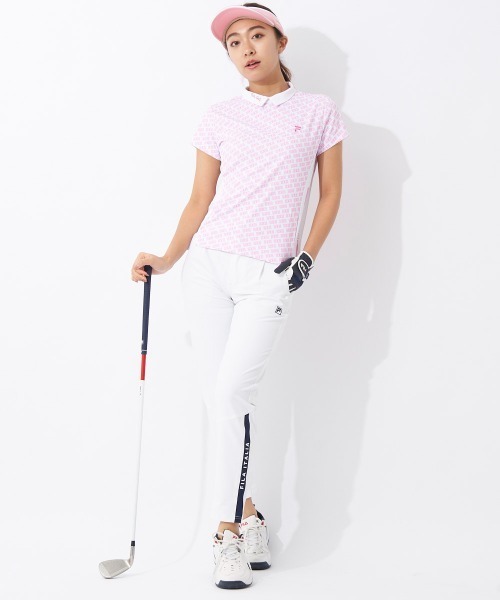FILA GOLF(フィラゴルフ )の「バーチカルメッシュ半袖モックネックシャツ(シャツ/ブラウス・レディース・ブラック/ピンク/ベージュ・MEDIUM/LARGE)」の8枚目の写真