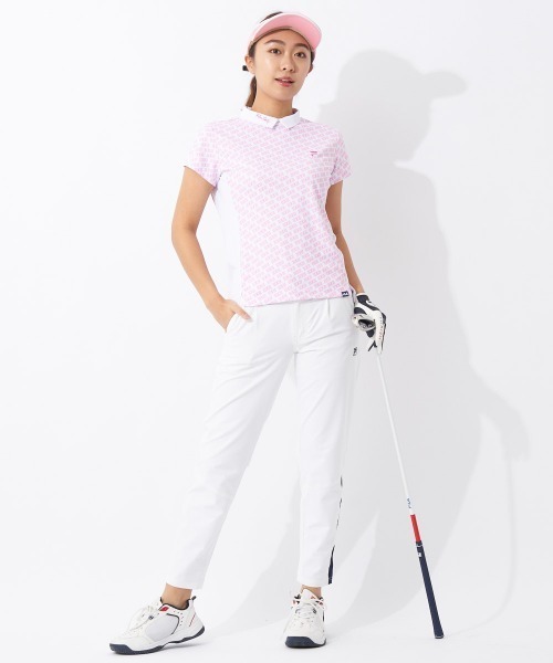 FILA GOLF(フィラゴルフ )の「バーチカルメッシュ半袖モックネックシャツ(シャツ/ブラウス・レディース・ブラック/ピンク/ベージュ・MEDIUM/LARGE)」の9枚目の写真