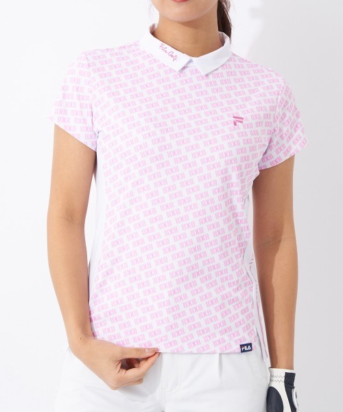FILA GOLF(フィラゴルフ )の「バーチカルメッシュ半袖モックネックシャツ(シャツ/ブラウス・レディース・ブラック/ピンク/ベージュ・MEDIUM/LARGE)」の11枚目の写真