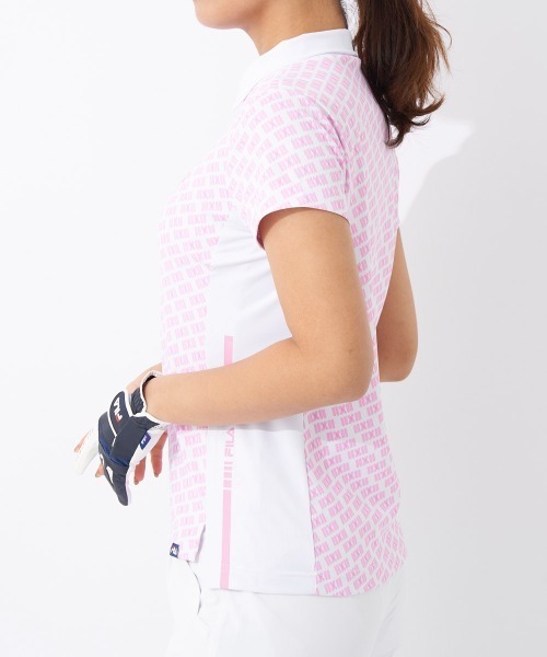 FILA GOLF(フィラゴルフ )の「バーチカルメッシュ半袖モックネックシャツ(シャツ/ブラウス・レディース・ブラック/ピンク/ベージュ・MEDIUM/LARGE)」の12枚目の写真