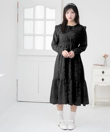 ジャガードレースセーラーワンピース