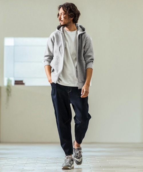 Magine(マージン)の「mpa3717- Fraise Stitch 3-4 Sleeve Zip Up Hoodie ジップアップフードパーカ(パーカー・メンズ・チャコール/ブラック/ミックスグレー・44/46/48)」の8枚目の写真