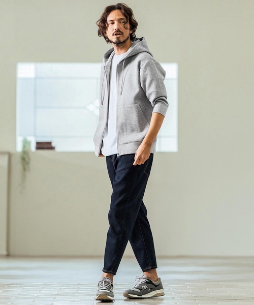 Magine(マージン)の「mpa3717- Fraise Stitch 3-4 Sleeve Zip Up Hoodie ジップアップフードパーカ(パーカー・メンズ・チャコール/ブラック/ミックスグレー・44/46/48)」の9枚目の写真
