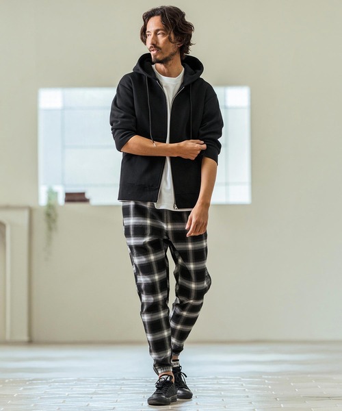 Magine(マージン)の「mpa3717- Fraise Stitch 3-4 Sleeve Zip Up Hoodie ジップアップフードパーカ(パーカー・メンズ・チャコール/ブラック/ミックスグレー・44/46/48)」の13枚目の写真