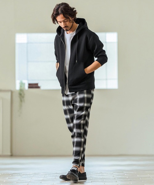 Magine(マージン)の「mpa3717- Fraise Stitch 3-4 Sleeve Zip Up Hoodie ジップアップフードパーカ(パーカー・メンズ・チャコール/ブラック/ミックスグレー・44/46/48)」の14枚目の写真