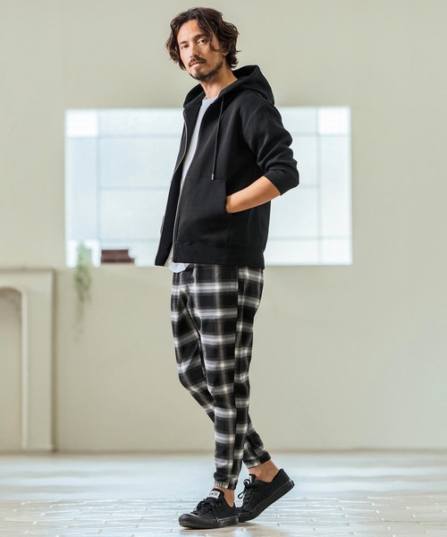 Magine(マージン)の「mpa3717- Fraise Stitch 3-4 Sleeve Zip Up Hoodie ジップアップフードパーカ(パーカー・メンズ・チャコール/ブラック/ミックスグレー・44/46/48)」の15枚目の写真