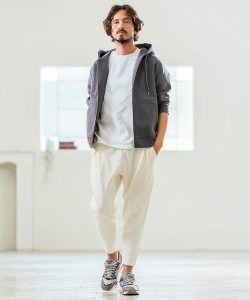 Magine(マージン)の「mpa3717- Fraise Stitch 3-4 Sleeve Zip Up Hoodie ジップアップフードパーカ(パーカー・メンズ・チャコール/ブラック/ミックスグレー・44/46/48)」の19枚目の写真