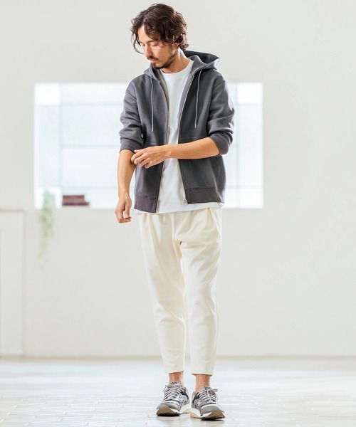 Magine(マージン)の「mpa3717- Fraise Stitch 3-4 Sleeve Zip Up Hoodie ジップアップフードパーカ(パーカー・メンズ・チャコール/ブラック/ミックスグレー・44/46/48)」の21枚目の写真