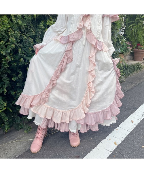 PINKHOUSE スイートピー花びらフリルバッグ PINK HOUSE（ピンクハウス）の「スイートピー花びらフリルスカート