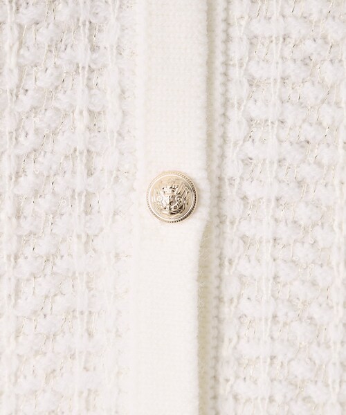 ITS'DEMO（イッツデモ）の「【通勤／手洗い可】ラメツイードニットジャケット（ノーカラージャケット・レディース・オフホワイト/ホワイト系6/ネイビー・00）」の21枚目の写真