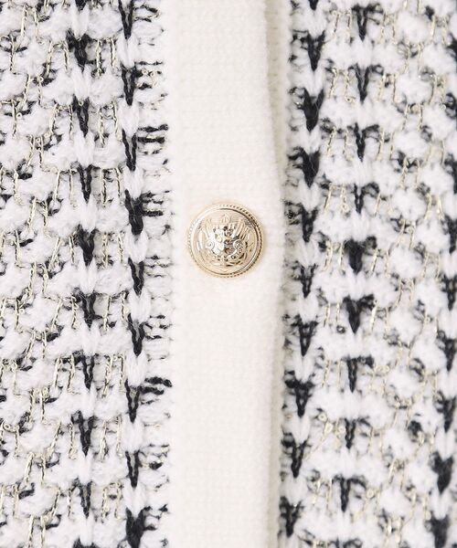 ITS'DEMO（イッツデモ）の「【通勤／手洗い可】ラメツイードニットジャケット（ノーカラージャケット・レディース・オフホワイト/ホワイト系6/ネイビー・00）」の8枚目の写真