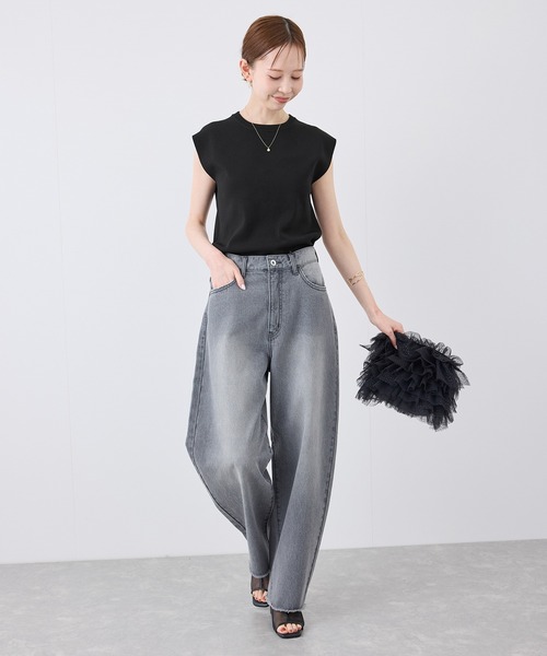 ROPE' PICNIC（ロペピクニック）の「【UVカット・接触冷感・イージーケア】八方映えニット ゼロスリーブニットプルオーバー（ニット/セーター・レディース・オフホワイト/サックスブルー/カーキ/ホワイト系その他5/ブラック系その他2/ブラック/ピンク系その他2/グリーン系その他/ベージュ/ブラウン・38）」の11枚目の写真